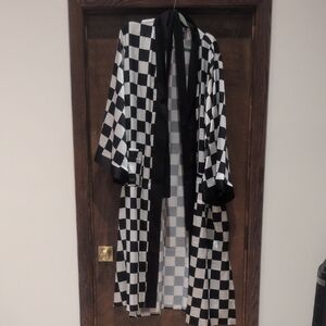 Black and White Checkered Kimono